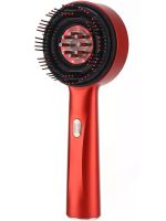 Беспроводная массажная расческа Scalp Massager Comb YKD-123B для укладки и завивки волос Аккумуляторная щетка с дозатором для массажа головы Красная