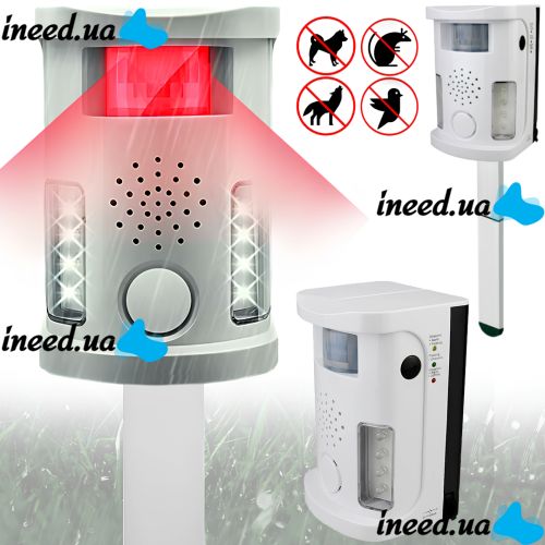 Багатофункціональний відлякувач тварин Pest Repeller Aosio AN-B010 ультразвуковий пристрій з індикатором і датчиком руху від мережі