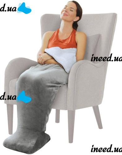Масажна зігріваюча ковдра Calming Cosy LY-19 з підігрівом і масажем, електрична грілка плед CHC-3 3 режими для ніг і тіла від мережі Сірий