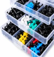 OEM H546 Set of Clips for Auto Trim—725-Piece Set of Removers for Fan Blades, Mounts, Seals, and Clamps in a Plastic Case for Repair and Installation