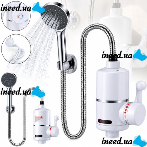Delimano RY-004 Instant Water Heater with Shower, Bottom Connection, 3000W Electric Digital Water Heater with Showerhead, 220V