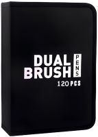 Набір акварельних маркерів-лінерів для малювання Dual Brush 120 шт комплект двосторонніх скетч маркерів кистей на водній основі в пеналі 120 кольорів