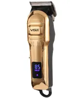 Акумуляторна машинка для стрижки волосся VGR V-268 10W 3 змінні насадки, бездротовий чоловічий тример для окантовки бороди і вусів з LED дисплеєм USB