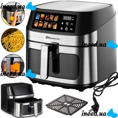 Безмаслянная аэрофритюрница мультипечь Domotec MS-3222 12л 2800W с регулировкой температуры для приготовления еды, фритюрница с функцией аэрогриля