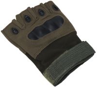 Tactical Gloves with Open Fingers Glove Support 7844 Fingerless Men's Military Gloves with Shockproof Inserts to Protect Knuckles Khaki