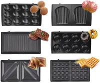 Electric sandwich maker Bitek BT-224 6 in 1 750W sandwich maker, grill, waffle maker, peanut maker with removable non-stick molds from the network