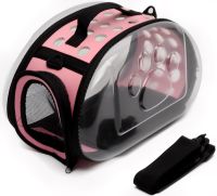 Складна сумка-переноска для кішок і собак Cosmopet CP - 21 розкладна прозора сумка переноска для транспортування домашніх тварин до 8 кг рожева