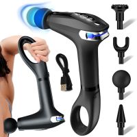 Manual massage gun Fascial Gun Pro HB-005 Black 4 nozzles, wireless percussion vibration massager for the whole body on a battery Black