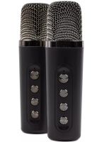 Rechargeable Karaoke Speaker Peterhot A99 Acoustic Bluetooth System with Two Wireless Microphones and RGB Color Music USB microSD CL-227