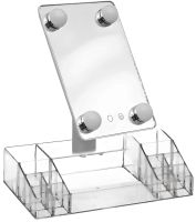 Desktop Makeup Organizer Cosmetic Mirror 360 CY020-036 Touch Screen for Cosmetics with LED Backlight on Stand MAG-714 HH073-1 White