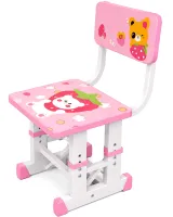 Bambi JU-5129 Convertible Children's Desk and Chair Set—Height-Adjustable Desk and Chair with Shelves and Backpack Holder, 26X-157, Pink