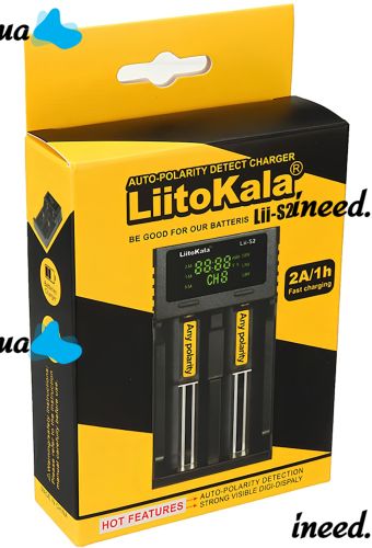 LiitoKala Lii-S2 Battery Charger Universal Charging with LCD Display Indicator for 18650 batteries with 2 USB batteries