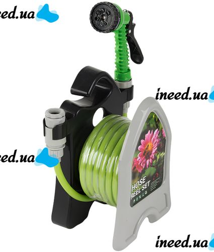 Roll Garden Hose Reel LY-907 water hose 10 m on a reel with 3/8" spray gun watering kit 7 watering modes