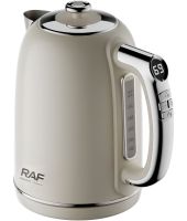 Electric kettle RAF R.7306W for 2 liters tabletop disk electric kettle RAF 2000W with temperature support and automatic unplugging White
