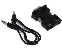 Конвертер HDMI-VGA OUT Black адаптер для перетворення сигналу 1080p з аудіо виходом, перехідник з HDMI на VGA кабель 3.5 мм jack Чорний