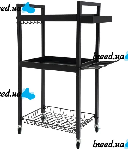 Carro MZY-857 3-tier tool cart, metal organizer rack on wheels for storing power tools and accessories