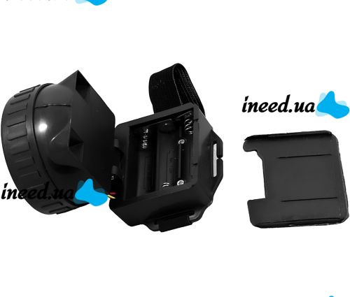 Налобний ліхтар на голову Bright Light Lamp 1396 7 LED ламп з кріпленням гумкою на лоб, портативний світлодіодний ліхтарик на батарейках 100LM Чорний