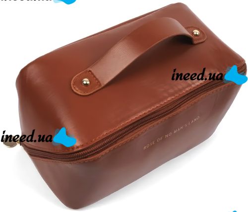 Косметичка органайзер для зберігання косметики Rose of Mon's Land Beauty Box Bag жіноча Дорожня сумка з ручкою, водонепроникна Mons коричнева 