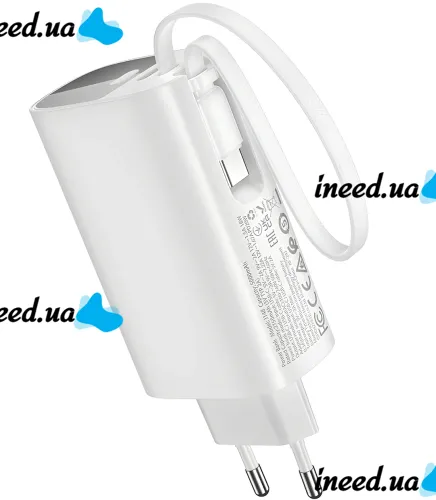 Мережевий зарядний пристрій Hoco J148 PD20W Power Bank 5000 mAh портативний зовнішній акумулятор Type-C повербанк з кабелем і адаптером для зарядки