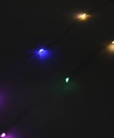 Внутренняя цветная гирлянда Роса RGB 5 м нить капля росы на медной проволоке 50 диодов, LED светодиодная новогодняя гирлянда-нить на батарейках M