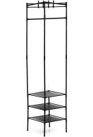 Кутова вішалка для одягу та взуття Corner Coat Rack YP301 вертикальна стійка з гачками TM2 - 202 для зберігання речей на три полиці 185х40 см TM3-303 Black