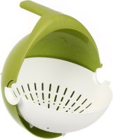 Подвійний друшляк з мискою Mesh Strainer Drain Basket JM-615 2 в 1 зливна миска-друшляк з ситом, пластиковий Ківш для миття фруктів і овочів Зелений