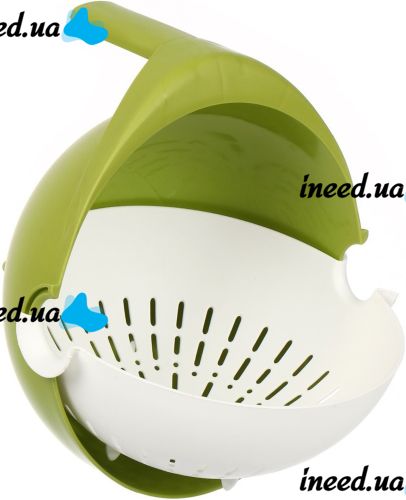 Подвійний друшляк з мискою Mesh Strainer Drain Basket JM-615 2 в 1 зливна миска-друшляк з ситом, пластиковий Ківш для миття фруктів і овочів Зелений