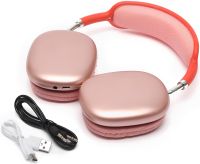 Накладні бездротові навушники Bluetooth Macaron P9 Max з AUX повнорозмірні блютуз стереонавушники зі слотом карти пам'яті MicroSD, TF Card червоні