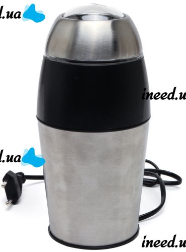 Electric coffee grinder Domotec MS-1107 150W rotary grinder of coffee beans, nuts and spices, manual kitchen coffee mill MS1107 Grey