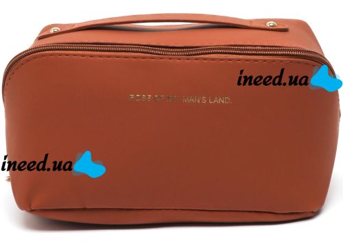 Косметичка органайзер для зберігання косметики Rose of Mon's Land Beauty Box Bag жіноча Дорожня сумка з ручкою, водонепроникна Mons коричнева 