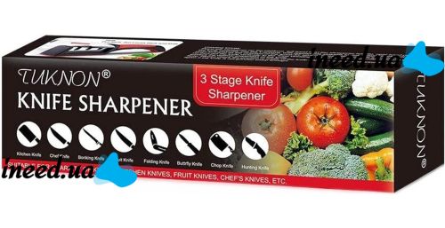 Точилка для кухонних ножів Knife Sharpener RS-168 кухонна Ручна ножеточка з ручкою, настільний верстат на 3 рівня заточування з поліруванням NJ-523