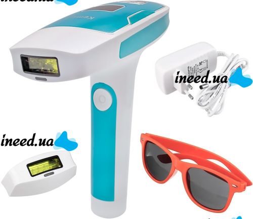 Kemei KM-6813 Laser Photoepilator Home Epilator with Display, Body Hair Removal Device with Replaceable Cartridges 3 Modes 120,000 Flashes