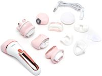 Wireless Epilator VGR V-733 6 in 1 5W Rechargeable Female Depilator with Backlight for Facial and Body Hair Removal with USB Nozzles Pink