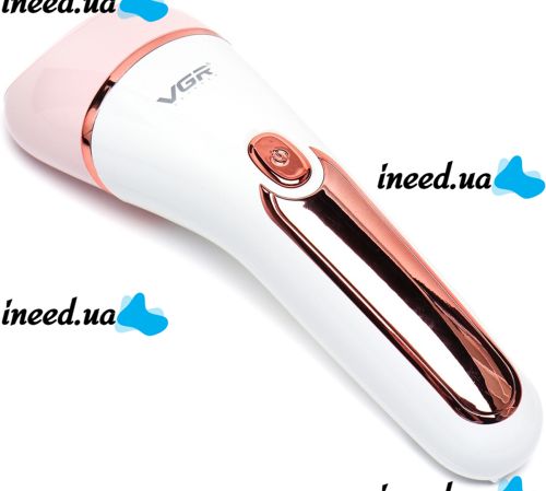 Wireless Epilator VGR V-733 6 in 1 5W Rechargeable Female Depilator with Backlight for Facial and Body Hair Removal with USB Nozzles Pink