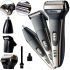 Gemei GM-598 3-in-1 cordless electric shaver trimmer hair clipper with attachments, cordless shaver for nose, ears and eyebrows