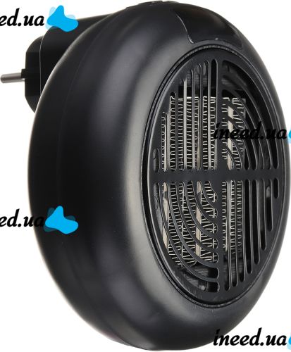 Portable Heater Wonder Heater BD-168 Mini Fan Heater in an Outlet with Thermostat and Timer 900W Mains Plug with Remote Control Black