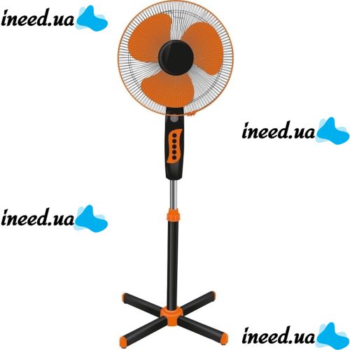 Domotec MS-1619 40 cm stand fan 16" inch 40W Domotec Orange floor fan on telescopic leg with swivel and tilt