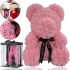 Маленький ведмедик з штучних 3D троянд Teddy Bear de Luxe 25 см Pink, Рожевий ведмідь Тедді