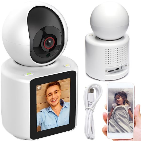 Wireless Baby Monitor Video Smart Camera C31 Rotary Wi-Fi IP Surveillance Camera with Two-way Communication Screen and Im Cam Speaker