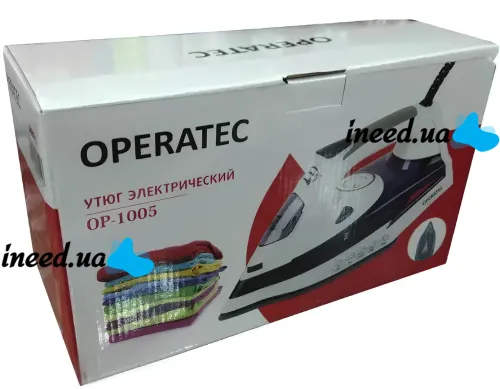 Operatec OP-1005 2200W handheld steam iron with ceramic soleplate and steam regulator for ironing and steaming clothes from mains Purple
