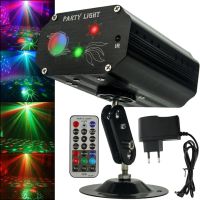 Лазерный проектор для помещения Laser Mini Party Light EMS 083 светодиодный стробоскоп 48 LED узоров RGB прожектор, диско лазер с пультом ДУ 9W