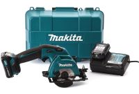 Акумуляторна дискова пила Makita HS301DWYE 10.8 V 1.5 Ah ручна циркулярна пила 85 мм 25.5 мм на два акумулятора для чистого розпилу в кейсі