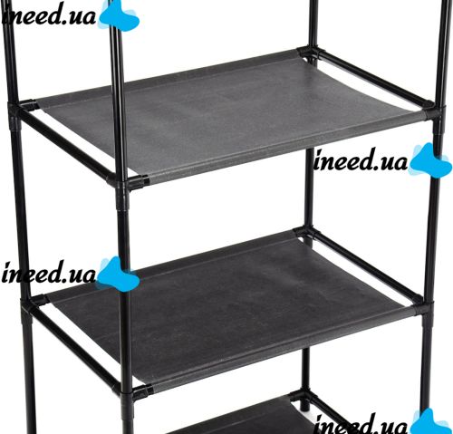 Підлогова складна вішалка для одягу New Boxy Coat Rack 6602 шафа органайзер з гачками і трьома полицями для взуття, розкладний стелаж для передпокою