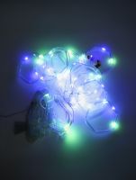 Внутренняя цветная гирлянда штора Xmas Фигурки в кольце 3 м 110 LED диодов M, светодиодная мультицветная RGB гирлянда-занавес на окно 3мх70см 220V