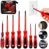 Набор диэлектрических отверток Screwdriver Set 7653 7 предметов, ручной комплект инструментов с диэлектрическим покрытием в чехле для защиты от тока