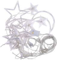 Внутренняя цветная гирлянда занавес Луна Звезды Star Moon Style 2.5Х1 м 138 LED диодов M, светодиодная RGB гирлянда-занавес на окно 2.5мх1м 220V