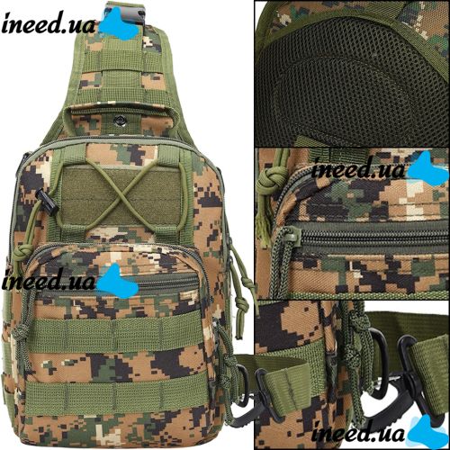 Tactical Shoulder Bag for 6L A74 Camouflage Dark Single-strap Waterproof Men's Military Chest Bag Army Chest
