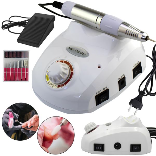 Машинка фрезер для маникюра и педикюра Beauty Nail DM-502 35000 оборотов, электрический аппарат для обработки ногтей с насадками и педалью 