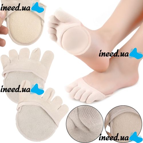 Шкарпетки від мозолів і натоптишів Five Finger Invisible Socks LY-398 силіконові протиковзкі подушки полуноски, накладки від натирання для стопи