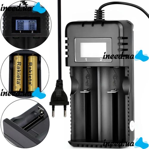 Battery Charger HD-8991B Universal charging for 18650 Li-ion batteries for 2 batteries with a screen from a Ni-MH and Ni-Cd outlet